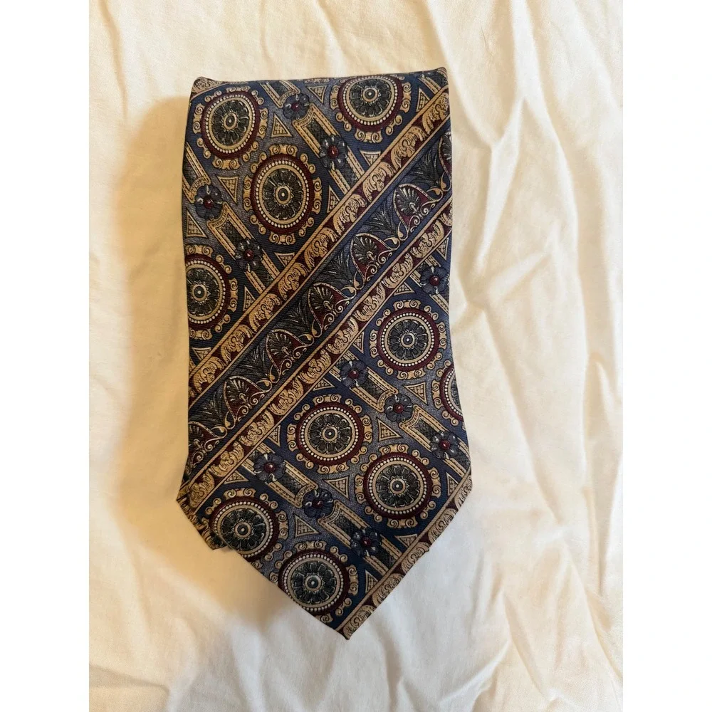 Bill Blass Silk Tie Geometric Pattern Men's Necktie Steampunk Business‎ Formal